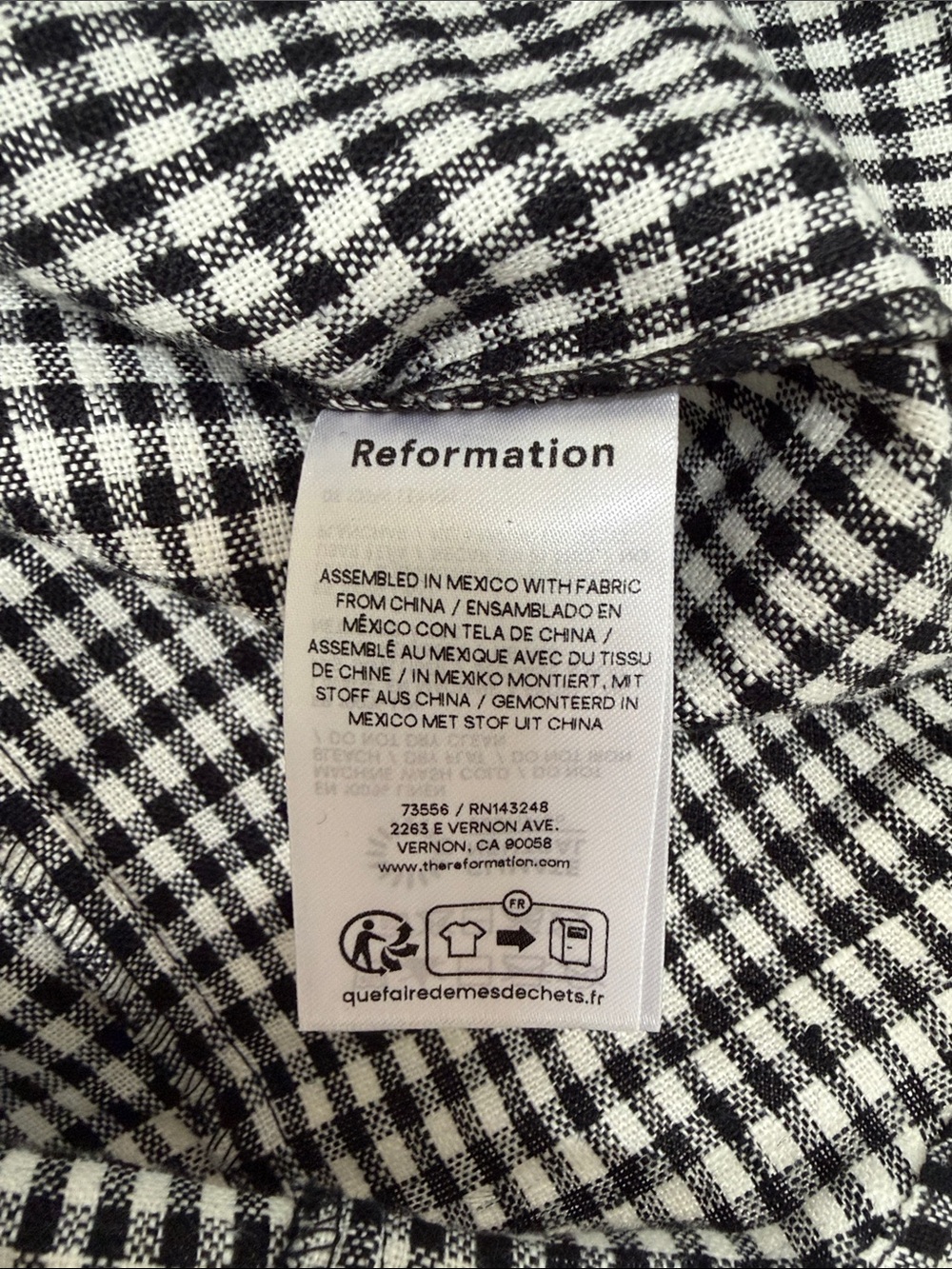 Reformation Tiffie Check LinenShorts - S - Picture 5 of 5